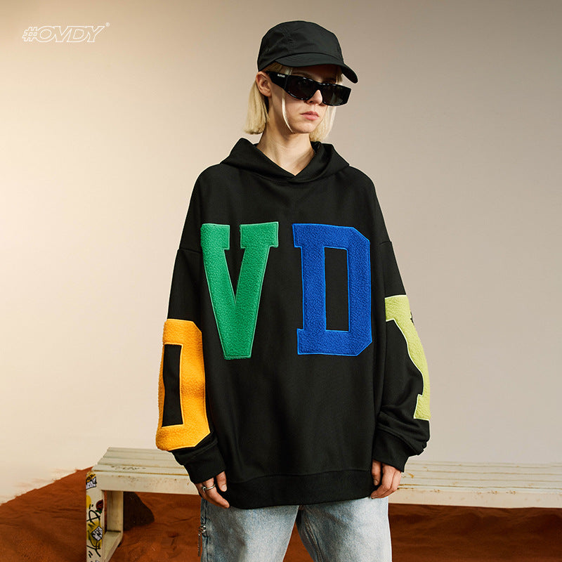 Rrr123 Hoodie Towel Embroidery Hoodie Loose Casual Hooded Sweatshirt