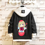 Comic Denim Jacket Casual Loose Denim Jacket Coat Printing
