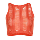 Music Festivals Rave Outfits Girls Tops Summer Women's round Neck Sleeveless Sexy Slim Fit