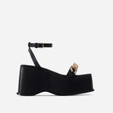 Women Open Toe Sandals Flats Metal Chain Ankle Ring Buckle Sandals for Women