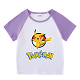 Children Pokemon Pikachu T Shirt Short Sleeve T-shirt Cotton Leisure Sports