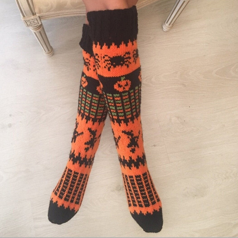 Winter Chunky Cable Thick Knit Thigh High Socks Long Stockings Boot Fall/Winter Halloween Knitting Long Stockings