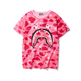 WGM Shirt Zipper Camouflage Shark Men's and Women's Cotton Short-Sleeved T-shirt