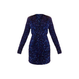 Homecoming Dresses Tight Autumn Blue Sequin Skirt High Waist Tight Waist French Dress