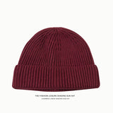 Toboggan Hat Knitted Skullcap Trendy Autumn and Winter