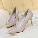 Nude Heels for Wedding High Heels Spring Girl Black Work Shoes