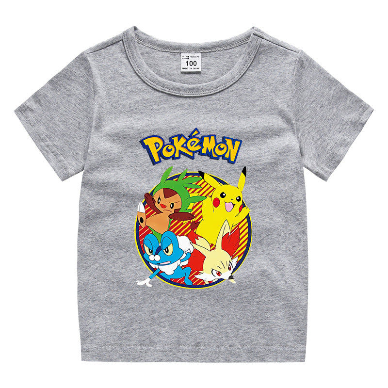 Children Pokemon Pikachu T Shirt Cotton T-shirt Casual Sports Cute