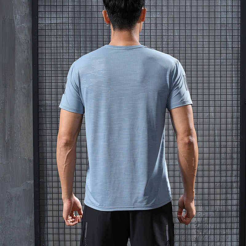 Sweat Wicking Shirt Quick-Drying Exercise T-shirt Men's Short Sleeve Breathable Casual