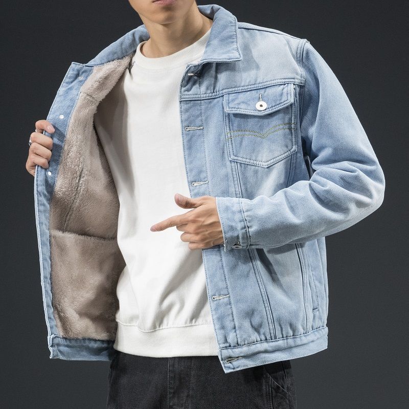 Men Denim Jacket Autumn and Winter Men's Coat Loose Jacket