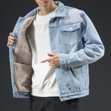Men Denim Jacket Autumn and Winter Men's Coat Loose Jacket