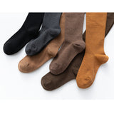 Winter Thick Knit Thigh High Socks Long Stockings Boot Solid Color Calf Socks Long Socks Female Stockings Black Autumn and Winter