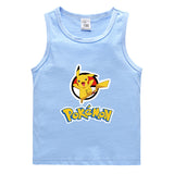 Children Pokemon Pikachu T Shirt Cotton Leisure Sports Sweat-Absorbent Short Sleeve