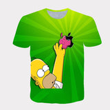 Homer Simpson Shirt Summer T-shirt Printed Loose Short Sleeve