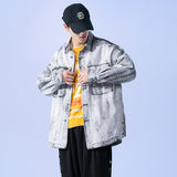 Denim Varsity Jacket Spring Loose Washed-out Vintage Denim Jacket Men's Business Shirt Jacket