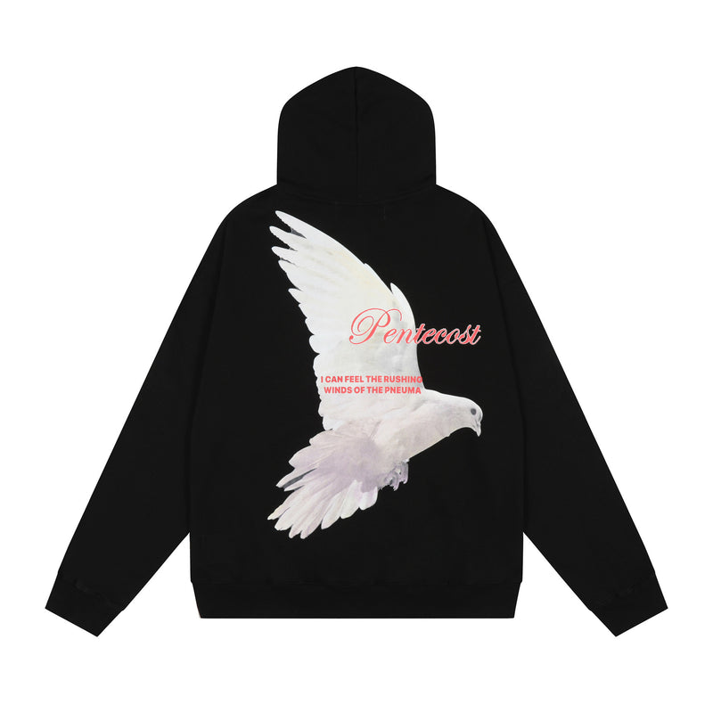 Rrr123 Hoodie Rrr123 Pigeon Printed Vintage Hoodie Men's and Women's Same Loose Casual