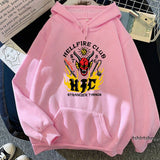 Stranger Things Hellfire Club Hoodie Stranger Things Printed Hoodie Fleece Padded Coat