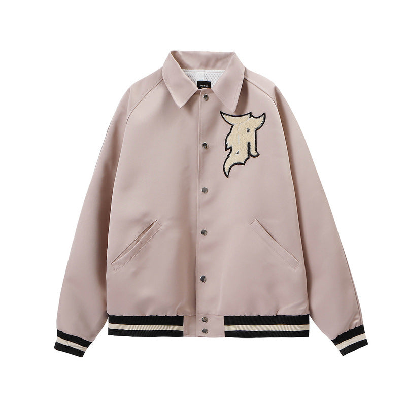 Yellow Varsity Jacket Fog Jacket High Street Embroidery Fear of Fog Jacket Men's and Women's Same Style Baseball Uniform Flight Jacket