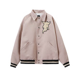 Yellow Varsity Jacket Fog Jacket High Street Embroidery Fear of Fog Jacket Men's and Women's Same Style Baseball Uniform Flight Jacket