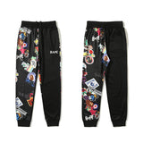 WGM Closing Spring and Autumn Stitching Graffiti Sweatpants Men's Trousers