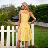 Gingham Dress Summer Fresh Sweet Dress Strap Type Dress