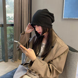Women Winter Hats Women's Winter Wool Beanie Hat Spring and Autumn Thickened Knitted