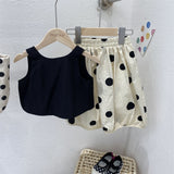 Summer Tops Summer Children's Small Flower Shirt Polka Dot Skirt