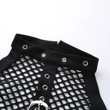 Women Rave Outfits Tops round Collar in Black Vest Women's Outer Wear Spring and Summer Women's Clothing Sexy