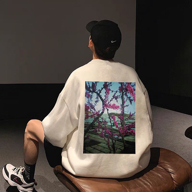 Fog Fear of God Essentials Sweatshirt Flower Photo Printed Crew Neck Sweatshirt
