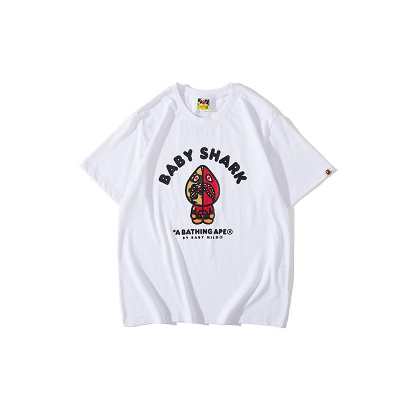 Shark Print T Shirt Spring/Summer Red Shark Pattern T-Shirt Short Sleeve