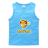 Children Pokemon Pikachu T Shirt Cotton Leisure Sports Sweat-Absorbent Short Sleeve