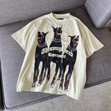 Present Thoroughbred Doberman Dog Print T-Shirt Short Sleeve Fashion Brand Retro T-shirt