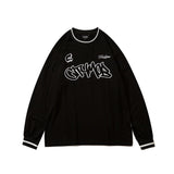 Mens Fall Outfits Baseball Uniform T-shirt Men and Women Hiphop Letters Oversize Long-Sleeved Thin Sweater