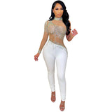 Party Pants Suits Fashion Nightclub Women's Sheer Mesh Jumpsuit