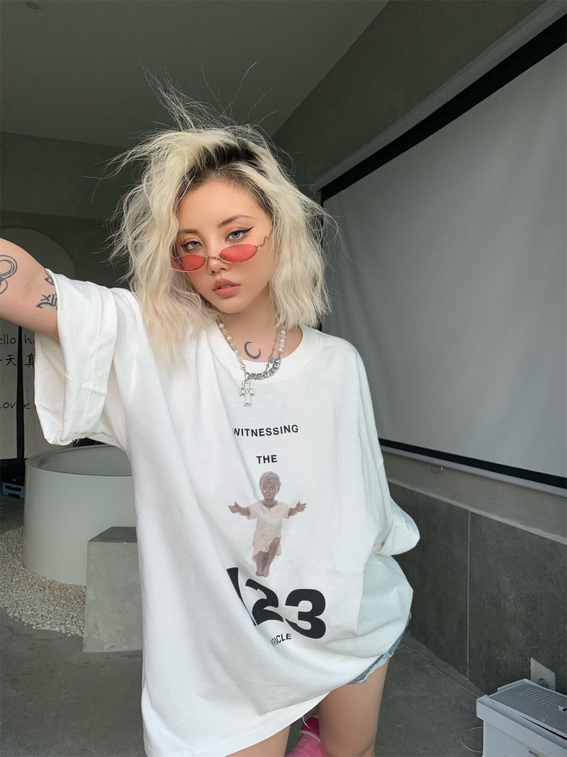 Rrr123 T Shirt Vintage Loose-Fitting Casual T-shirt