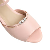 Flat Dress Sandals Summer Low Heel Peep Toe Buckle Sandals