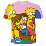 Homer Simpson Shirt Summer Casual Loose Short Sleeves Printed Sports T-shirt