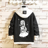 Comic Denim Jacket Anime Men's and Women's Fashion Jacket Denim Jacket