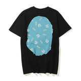 Shark Print T Shirt Cartoon Anime Loose Teen Summer Casual T-Shirt