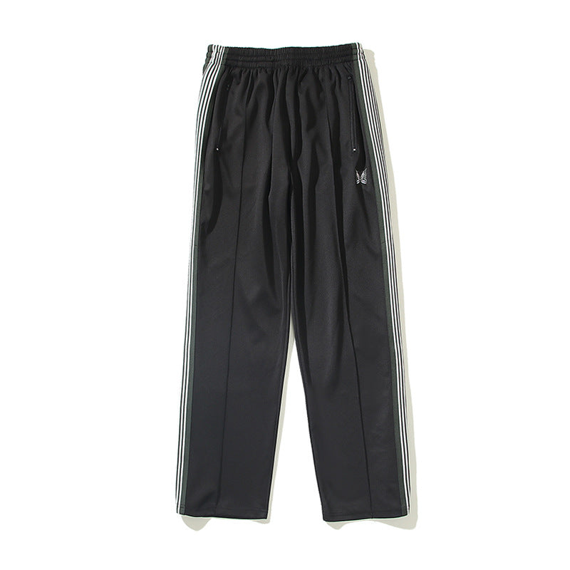 Kanye West Sunday Service Pant Butterfly Embroidered Side Striped Breasted Straight-Leg Trousers
