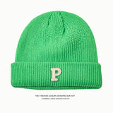 Toboggan Hat Women's Autumn and Winter Warm Blue Woolen Cap Men