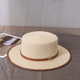 Italian Fedora Hats Short Brim Straw Hat Women's Summer Top Hat