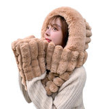 Women Winter Hats Winter Warm Plush Hat Scarf