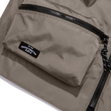 Men Sweater Vest Mechanical Style Solid Color Multi-Pocket Workwear Waistcoat Men's Loose-Fitting Vest Sleeveless Vest