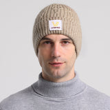 Mens Winter Hats Autumn and Winter Windproof Trendy Pullover Hat