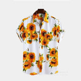Men Hawaii Shirts Printed Shirt Cardigan Short Sleeve