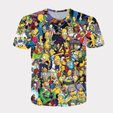 Homer Simpson Shirt Summer Casual Short Sleeve Loose Crew Neck T-shirt