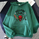 Stranger Things Hellfire Club Hoodie Stranger Things Printed Hoodie Fleece Padded Coat