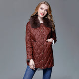 Women Winter Coats Puffer Jacket Down Coat Autumn and Winter Fox Fur Lightweight Down Jacket Mid-Length Coat