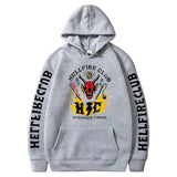Stranger Things Hellfire Club Hoodie Print Pattern Hoodie Fleece-Lined