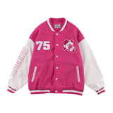 Blue Varsity Jacket Autumn Street Unisex Style Baseball Uniform Men's Bear Towel Embroidery Thread Jacket